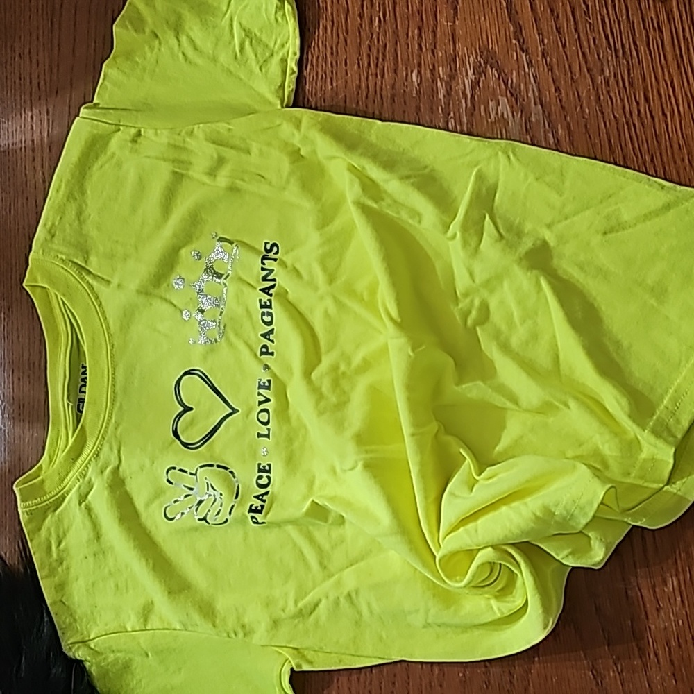 Girls yellow pageant tshirt